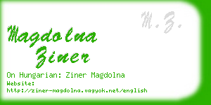 magdolna ziner business card